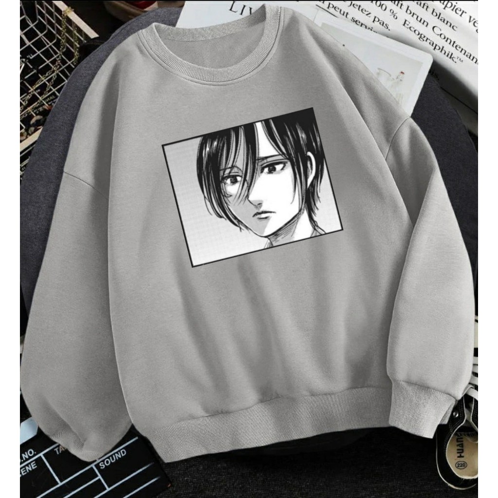 SWEATER ANIME MIKASA//SWEATER UNISEX ANIME TEBAL TERLARIS`