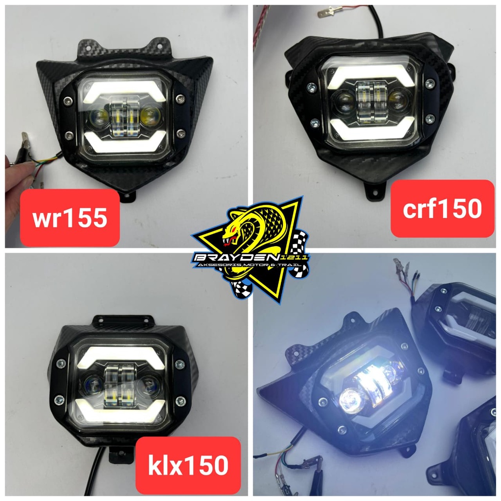 LAMPU LED CRF WR155 KLX 150/HEADLAMP CRF 150 WR155 KLX BF/LAMPU DEPAN LED WR155 KLX CRF/LAMPU DEPAN CRF 150/LAMPU LED DAYMAKER CRF KLX WR155