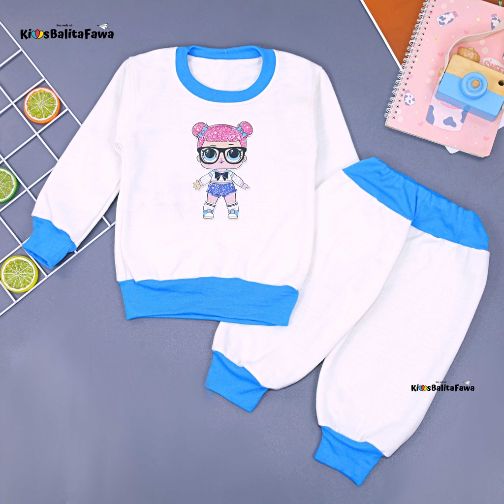 Setelan Cookie uk 1-2 Tahun / Sweater Karakter &amp; Jogger Setelan Anak Cewek DOLL Celana Baju Lengan Panjang Bahan Adem Babycinnamon