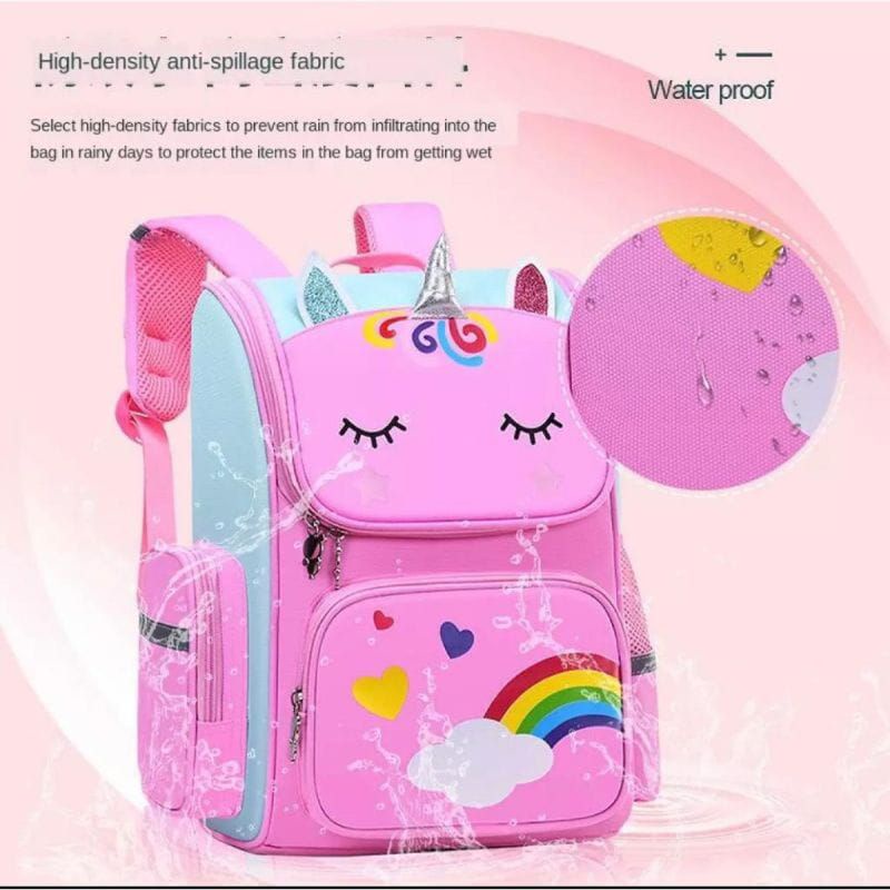 Tas Ransel Anak Sekolah Perempuan Karakter Lucu Unicorn Rainbow