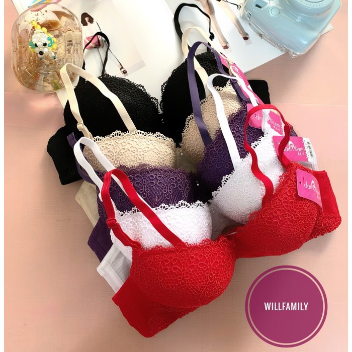 Bra push up, Bh kawat, bh busa tebal, Bh brukat, import bra 911 - Hitam, 32
