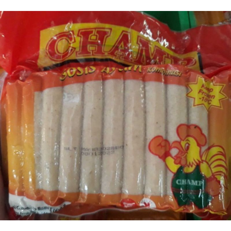 

Chicken sausage Champ sosis ayam besar 1kg 40pcs