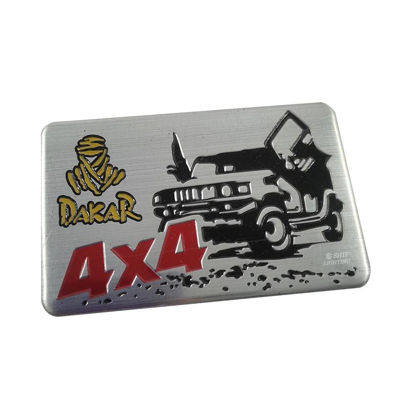 1 X Aluminum DAKAR 4X4 Logo Auto Car Rear Decorative Emblem Badge Sticker Decal Universal 4X4