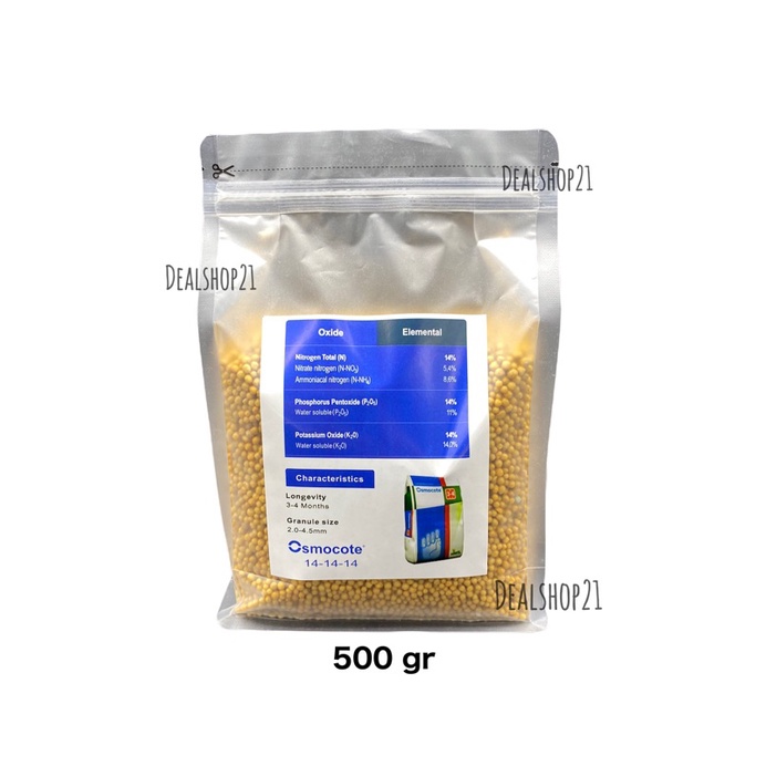 PUPUK OSMOCOTE 500 GR ( DEKASTAR BELANDA ) 14-14-14, TERMURAH, REPACK