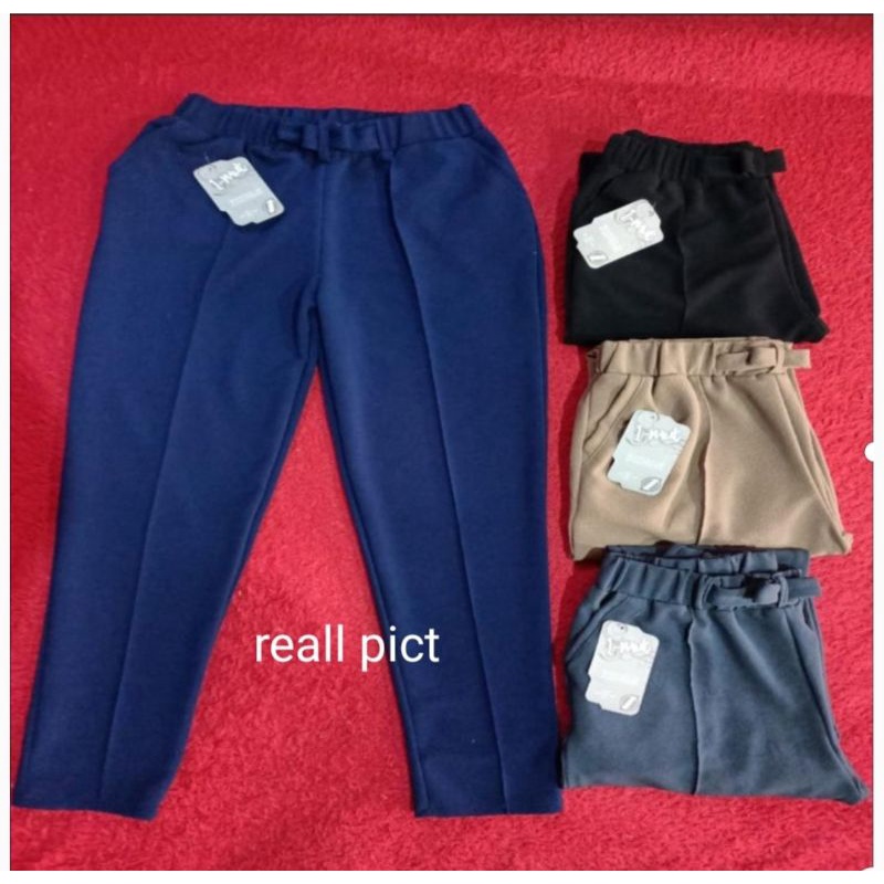 DOTY JUMBO PANTS CELANA PANJANG BAHAN MILANO SERA PANTS / RIBBONA