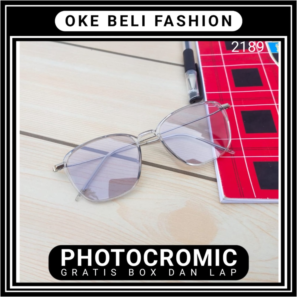 Kacamata Free Box Dan Lap Photocromic   Vintage Kacamata Berubah Warna TERBARU