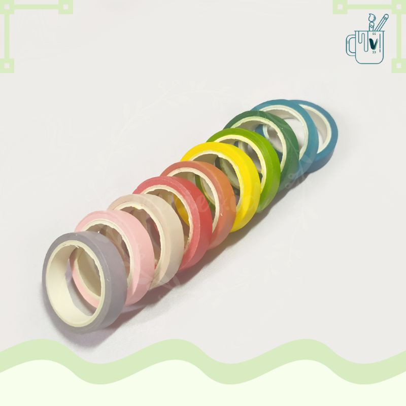 

Washi Tape | Selotip | Perekat | Isolasi Warna-warna Pastel - Aesthetic | Estetik - Cute - Dekoratif