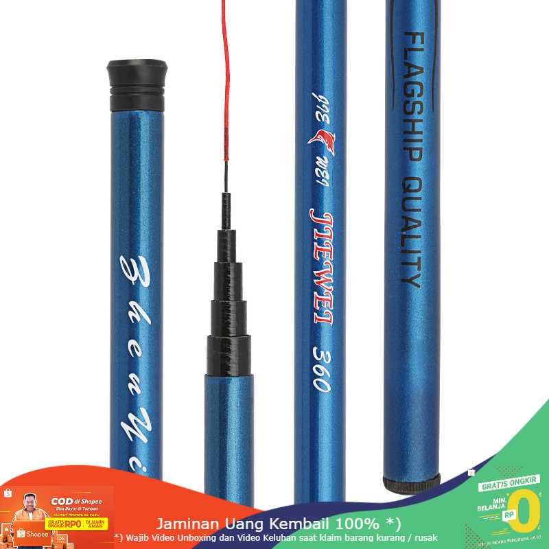 (BISA COD) RVOSTR JIEWEI Joran Pancing Fiberglass Fishing Rod - JW360