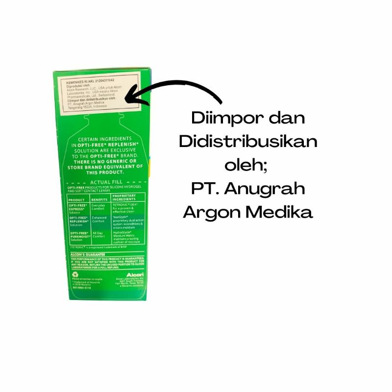 ALCON OPTI FREE REPLENISH CAIRAN PENCUCI SOFTLENS ANTI BAKTERI 300 ML