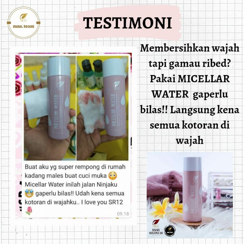 Pembersih Wajah SR12 | Milk Cleanser SR12 &amp; Micellar Water SR12 | Pembersih Makeup SR12 Skincare