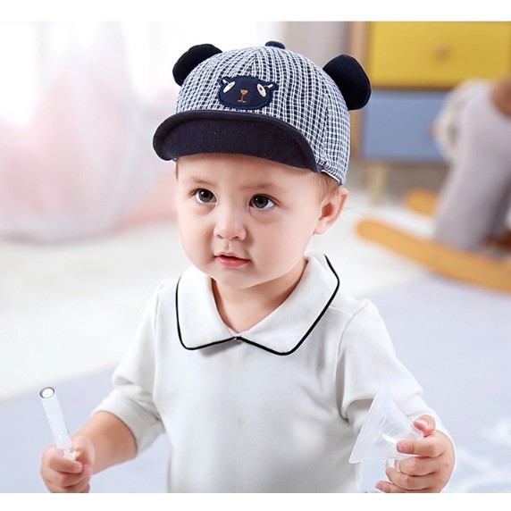 IMPORT TOPI ANAK Your Smile / TOPI BERUANG kotak kotak Import