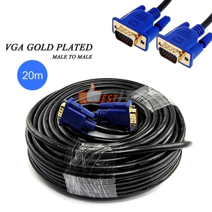 Kabel VGA 20 Meter Male to Male PLAT GOLD