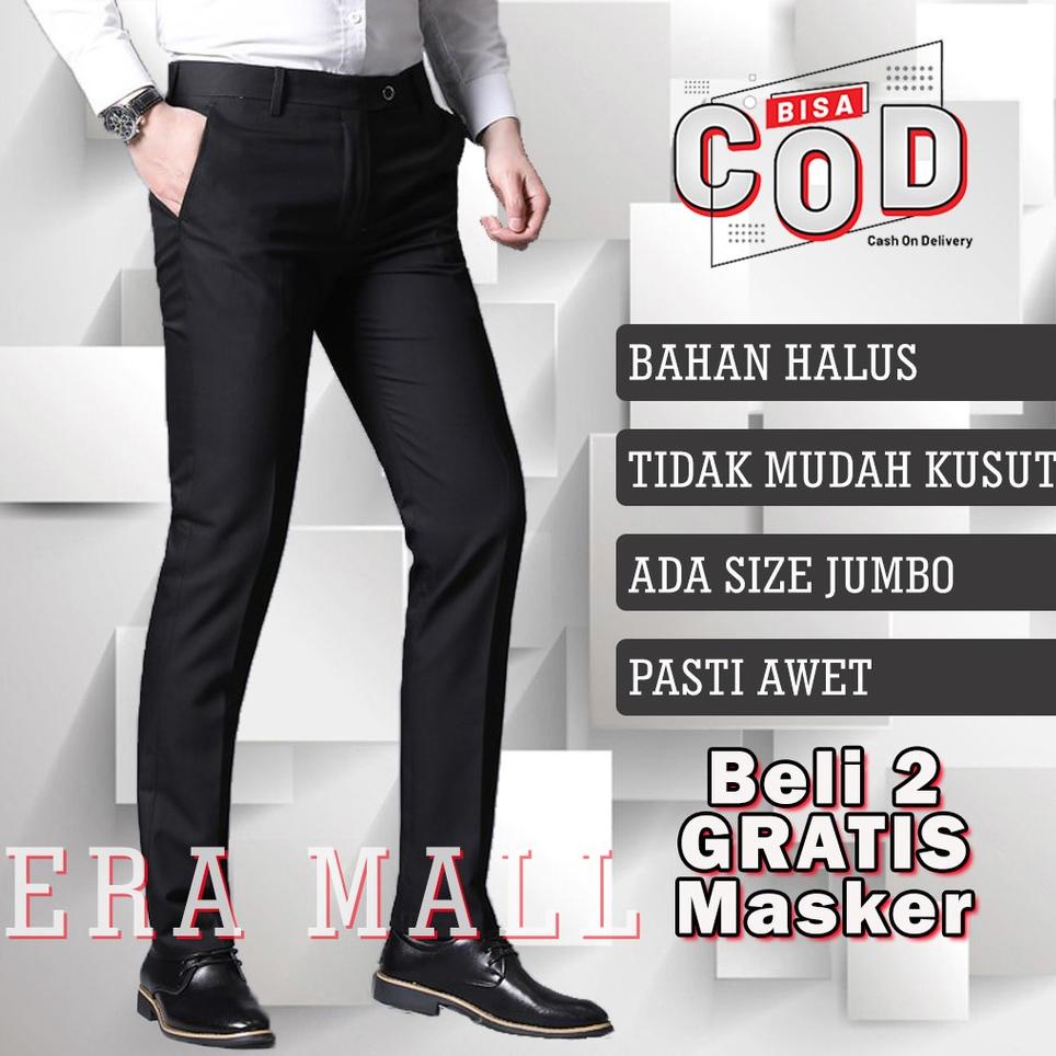Limit Stock Celana Bahan Pria Jumbo Sepan Dasar Kerja Kantor Laki laki Dewasa Slim fit Big Size Hita