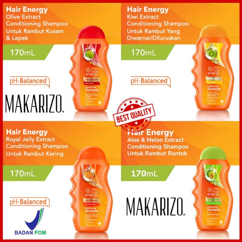MAKARIZO Shampo Botol Hair Energy (170ml/330ml)