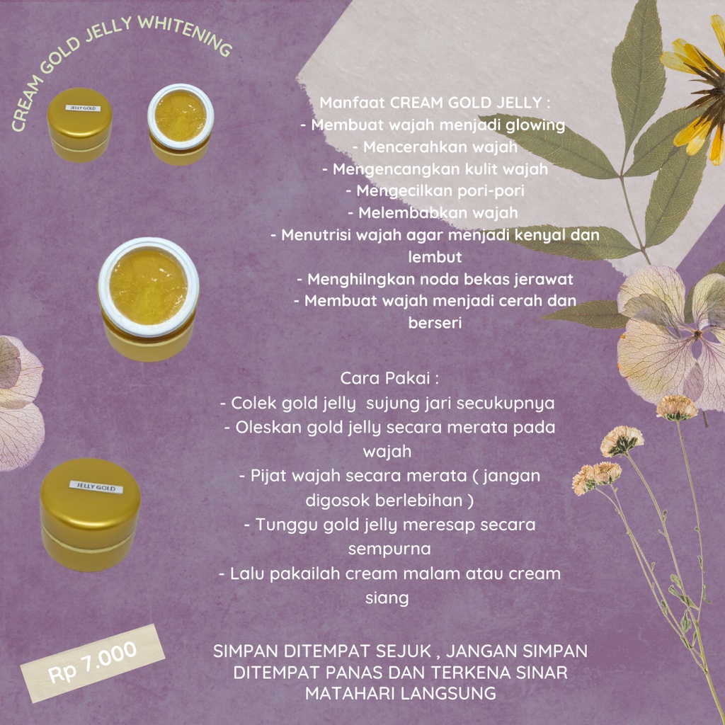 Cream Jelly Gold Whitening - Cream Pemutih - Jelly Cream - Cream Wajah