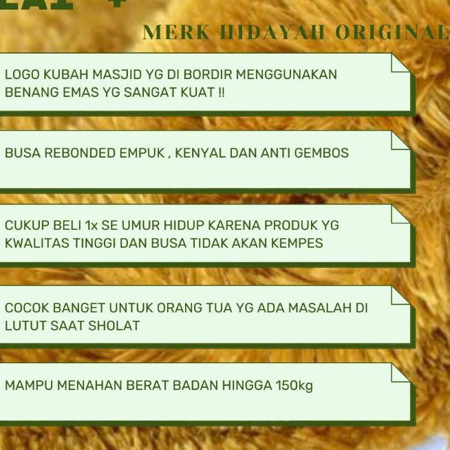 GRATIS ONGKIR✅Sajadah Bulu Sejadah Busa Tebal 5cm & 3cm Merk HIDAYAH|KD7