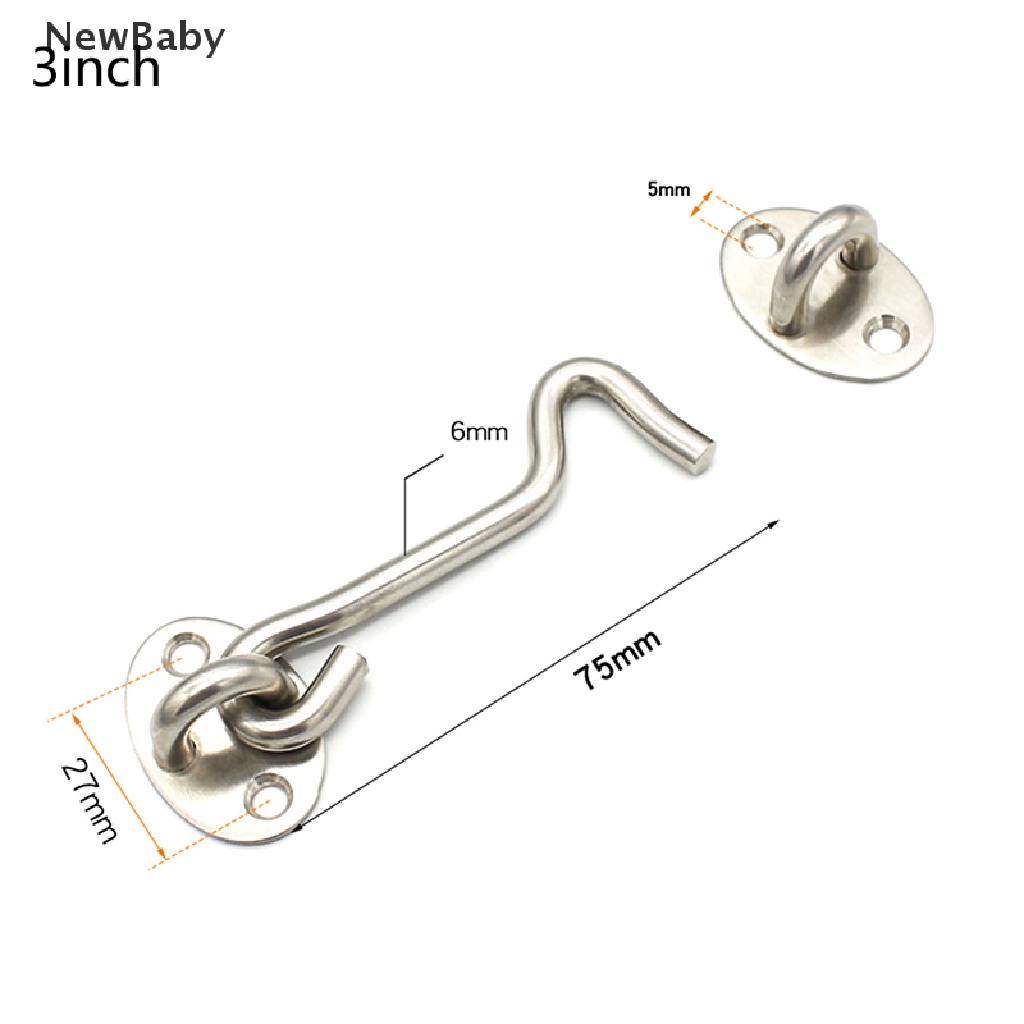 New 1 Set Kait Kunci Pintu Geser Jendela Gudang Mudah Dipasang Untuk Keamanan Bayi