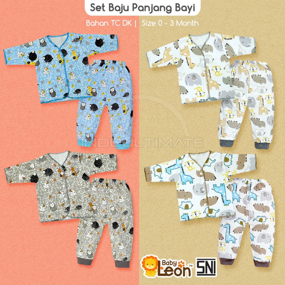 Setelan Baju Bayi Pendek Newborn (0-3 Bulan) Set Baju Bayi Setelan Baju Pendek + Celana Pendek Bayi DS-113 DS-114 BABY LEON Baju Bayi Baru Lahir Baju Tidur Bayi (0-3 Bulan)