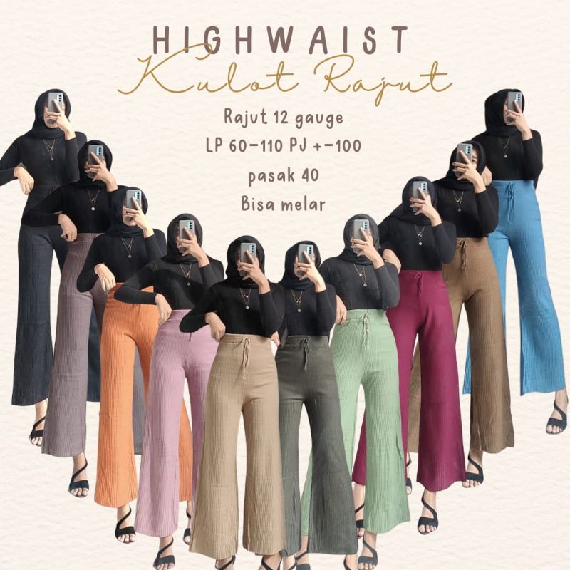 Highwaist kulot rajut  12 gauge