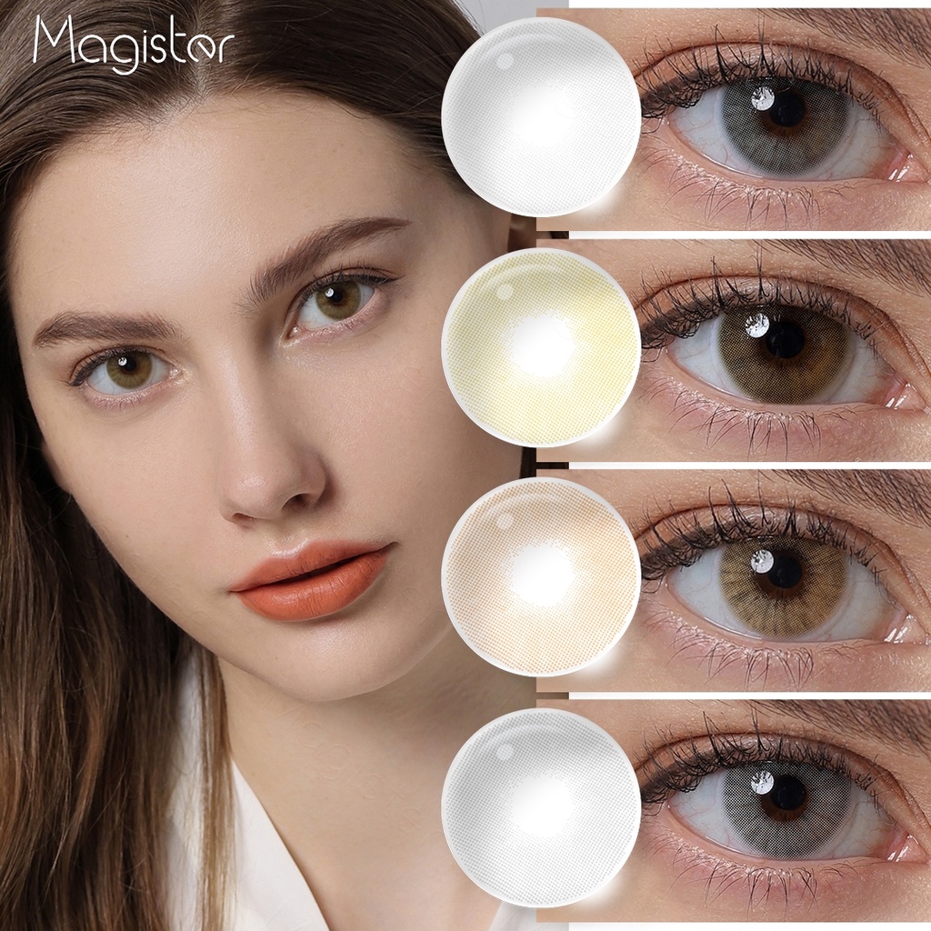 [COD] Softlens Murah Magister Lensa Kontak Warna Mata Alami Soflens Mata Normal Minus 0.00 Soflen Grey Softlens DIA 14.2mm