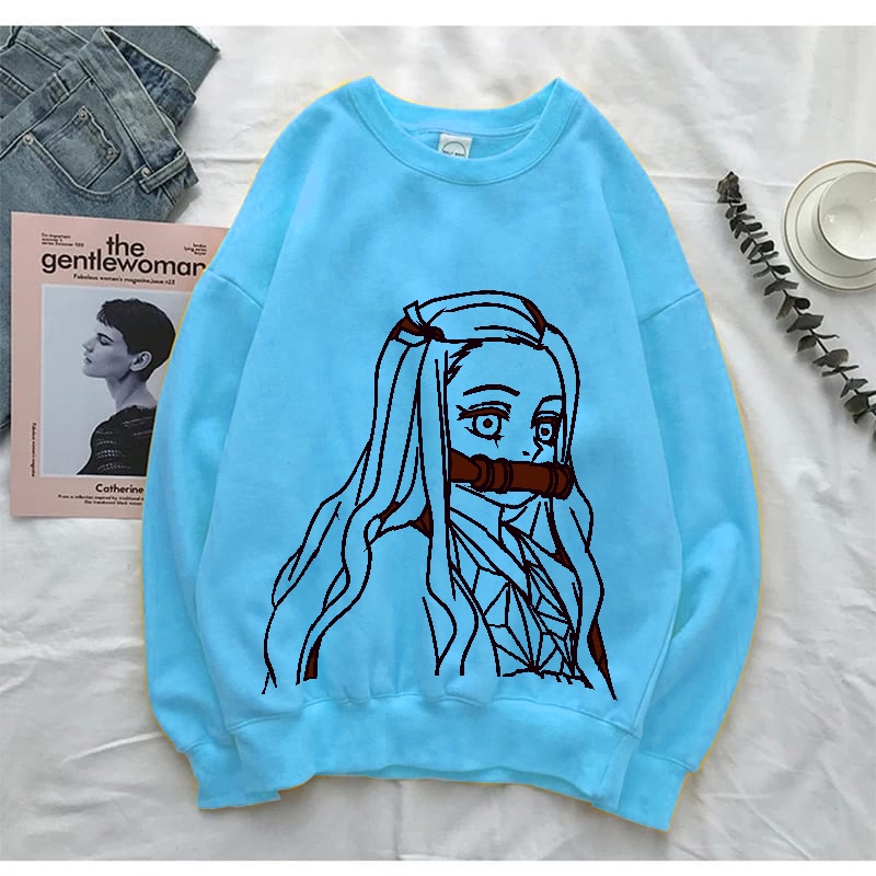 Sweater wanita Anime Nezuko Crewneck M-XXL