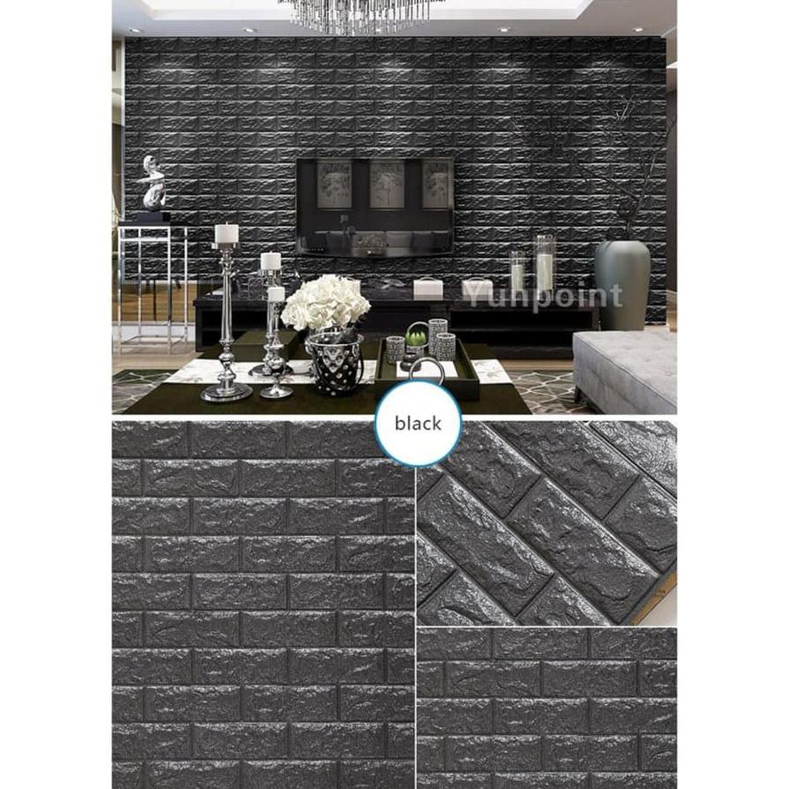 WALLPAPER FOAM 3D BATA PUTIH|WHITE BRICK PANEL|CLASSIC BRICK - PINK FANTA KODE 004