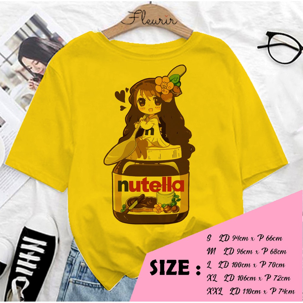 FLEURIR - KAOS NUTELLA DEWASA LENGAN PENDEK TEE UNISEX