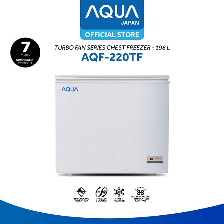 AQUA Japan AQF-220TF Chest Freezer 200L, with Turbo Fan, Digital Electronic Control
