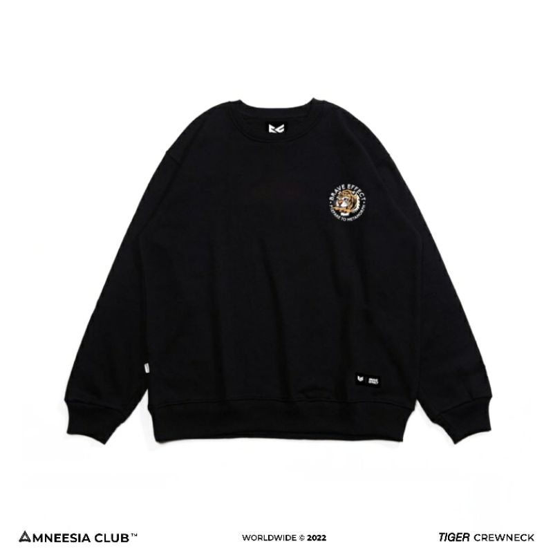 NEW || AMNEESIA ORIGINAL CREWNECK Jaket Sweater Hoodie SWEATSHIRT Hodie Switer Hoddie Sweeter Sweter-BLACK TG | CREW BRVE