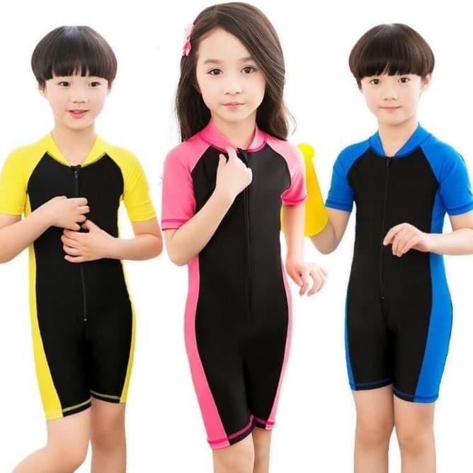 Baju Renang POLOS Anak-anak Pakaian Renang Swimsuit Swimwear
