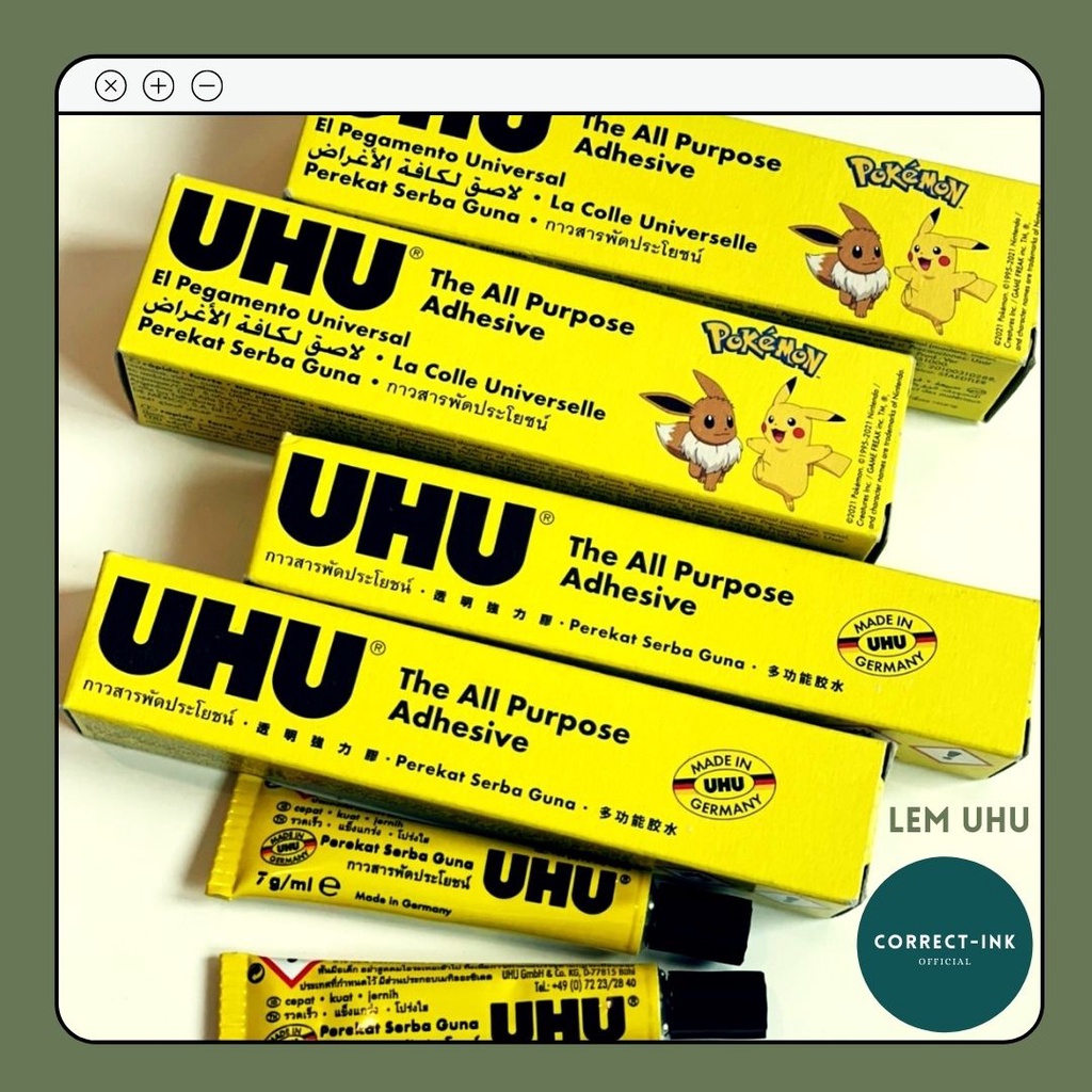 

LEM SERBAGUINA DAN PRAKARYA UHU ALL PURPOSE ADHESIVE / LEM CAIR / LEM UHU 35ml. 20ml, 7ml