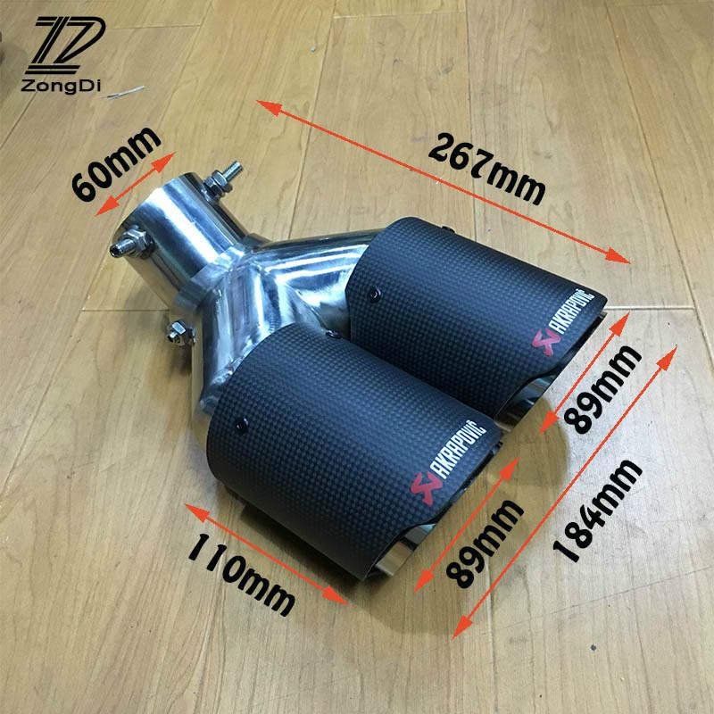 Pipa Knalpot Mobil Universal Bahan Karbon Fiber Ukuran 63mm 76mm 89mm 101mm