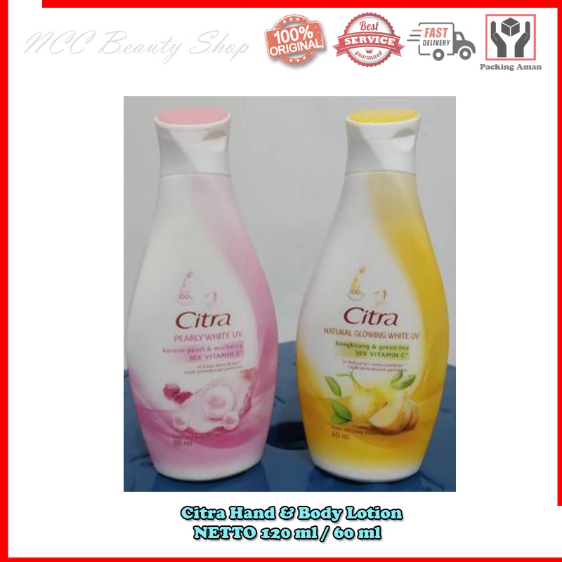 * NCC * CITRA Hand And Body Lotion Bengkoang Green Tea Natural Glowing White Ukuran Sedang dan Kecil