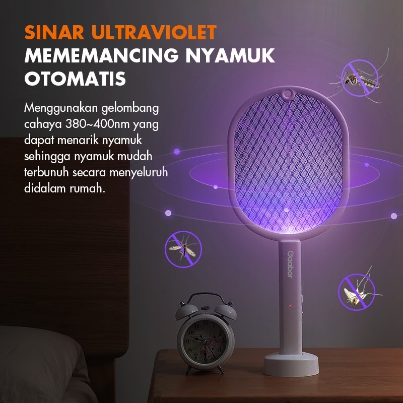 Gaabor Raket Nyamuk Charger USB Penangkap Pembasmi Nyamuk dan Serangga Listrik 3 in 1 / GMWD-M03A