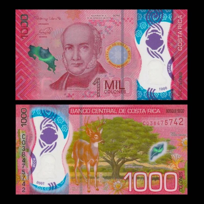 UANG COSTA RICA 1000 COLONES 2019 UNC GRESS NEW VARIAN