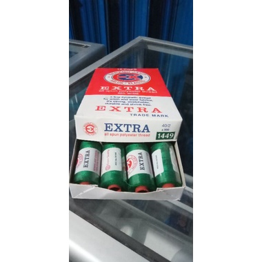 benang jahit extra -/+500yard hijau mi