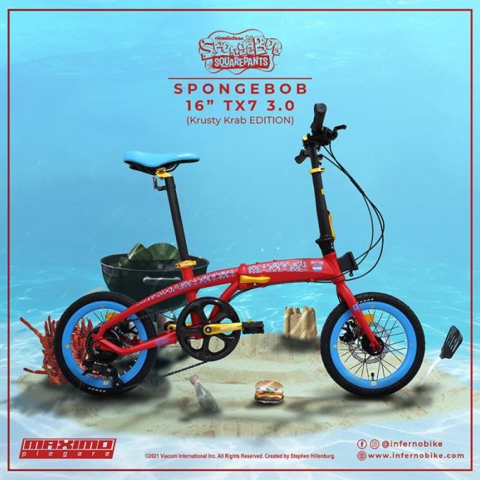 Sepeda Lipat 16 Family Maximo Cyclo TX 7 3.0 Spongebob Edition