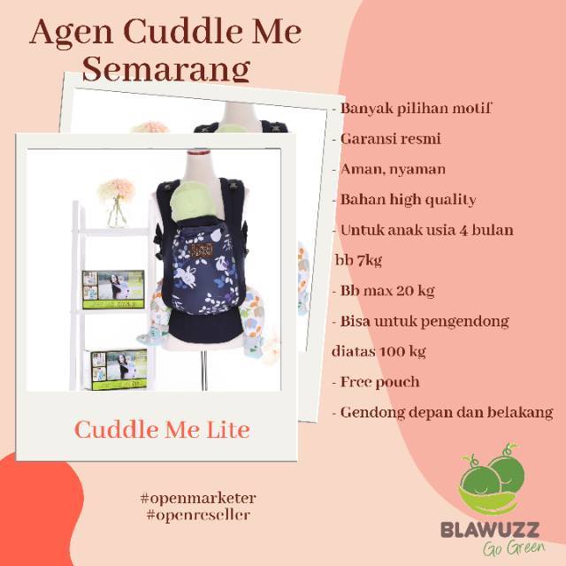 Cuddle ME SSC Gendongan Bayi Lite Carrier Mshape SNI Ergonomis Nyaman