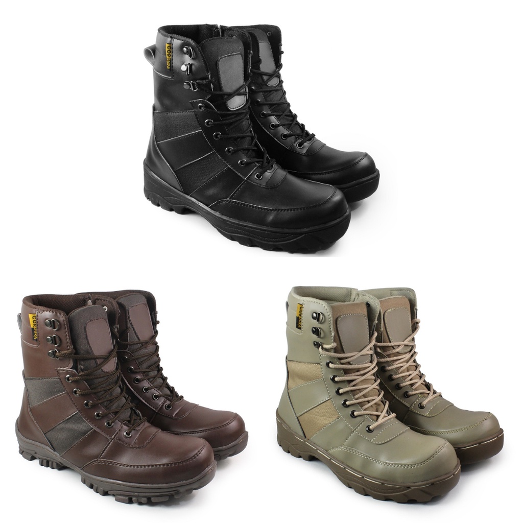 Sepatu Boots Pria Ujung Besi 2020 Ninja Hitam Tracking Pdl TNI Outdoor