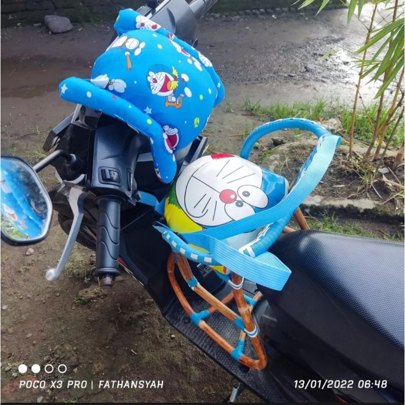 boncengan motor metick 3 in1  /kursi boncengan sabuk sefty bantal setang berkarakter doraemon tayo hellokty