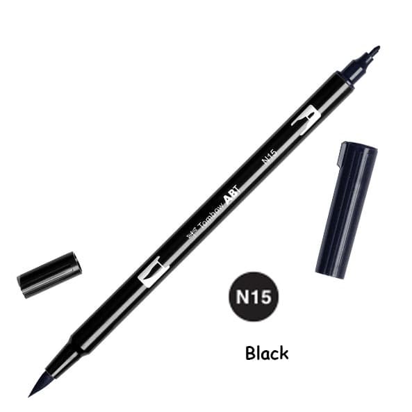 

kaligrafi-perlengkapan- abt tombow dual brush pen -n15 black -perlengkapan-kaligrafi.