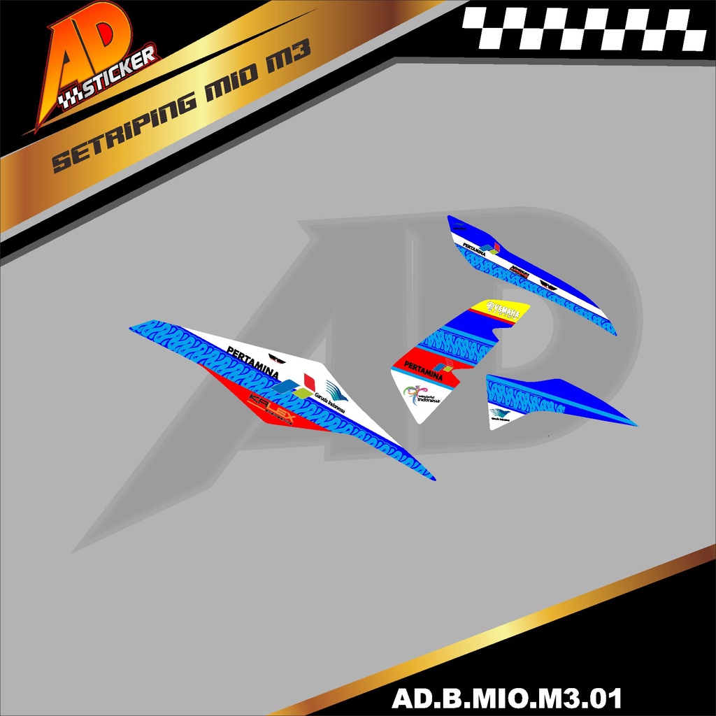 Striping List Variasi Yamaha Mio M3 Mandalika - Striping Motor Mio M3 Mandalika.