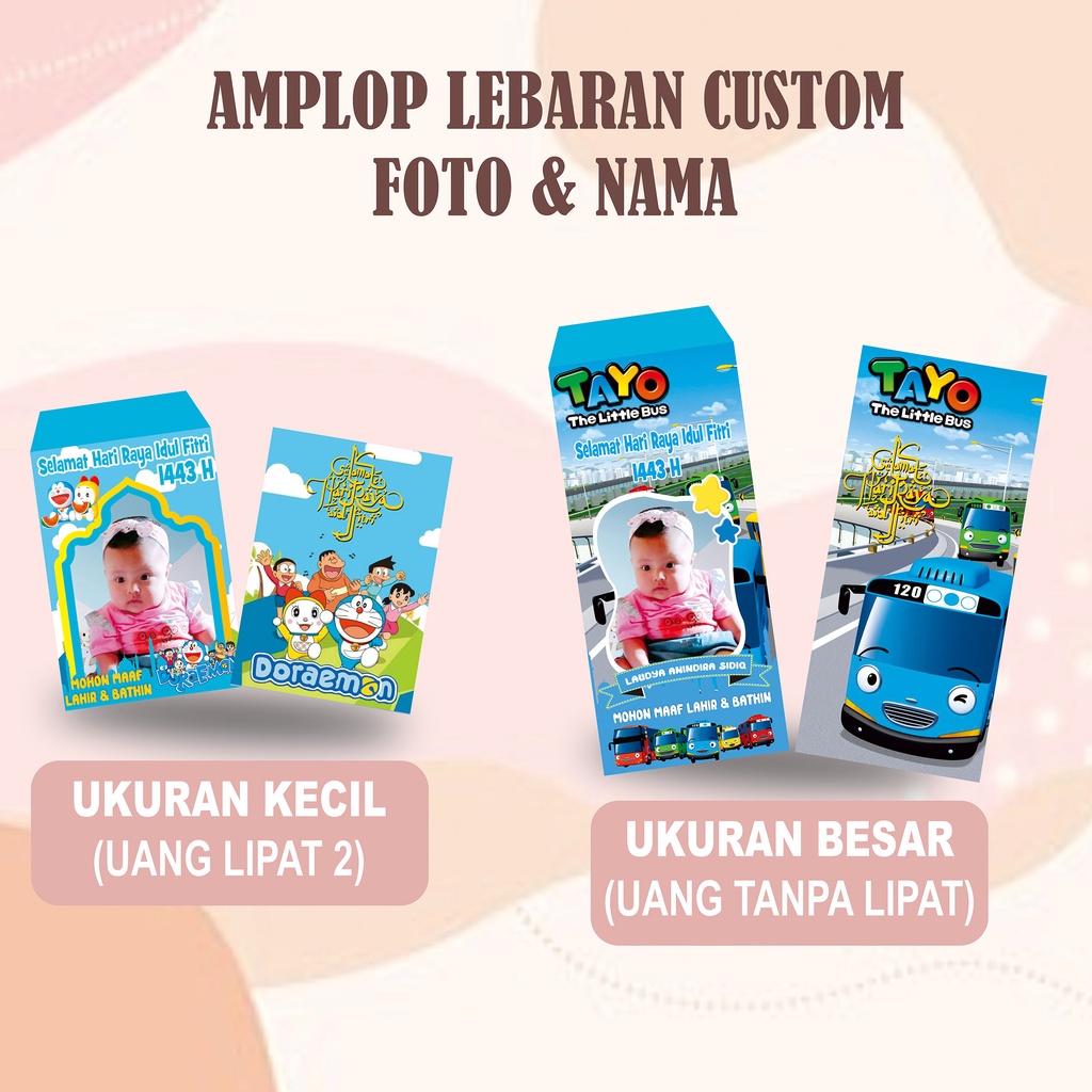 Amplop Lebaran Custom Foto &amp; Nama Termurah
