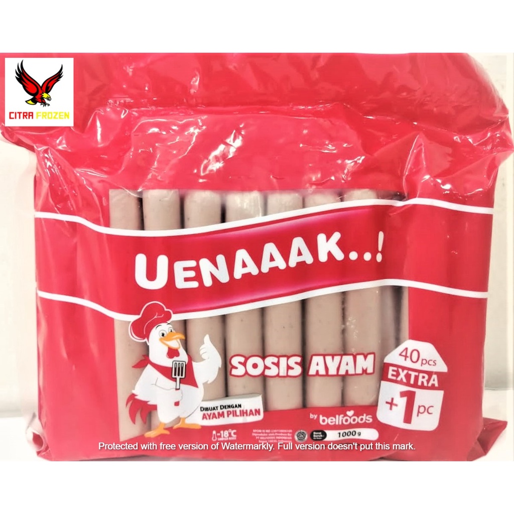 

Belfoods Uenaaak Sosis Ayam (40 Pcs) 1kg