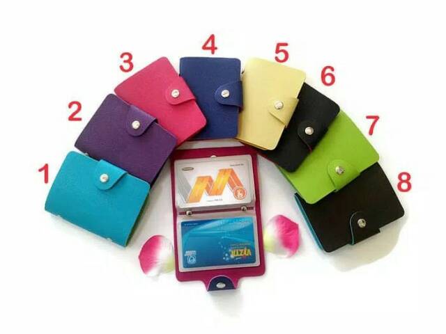 DOMPET KARTU  KULIT 24 SLOT WARNA WARNI