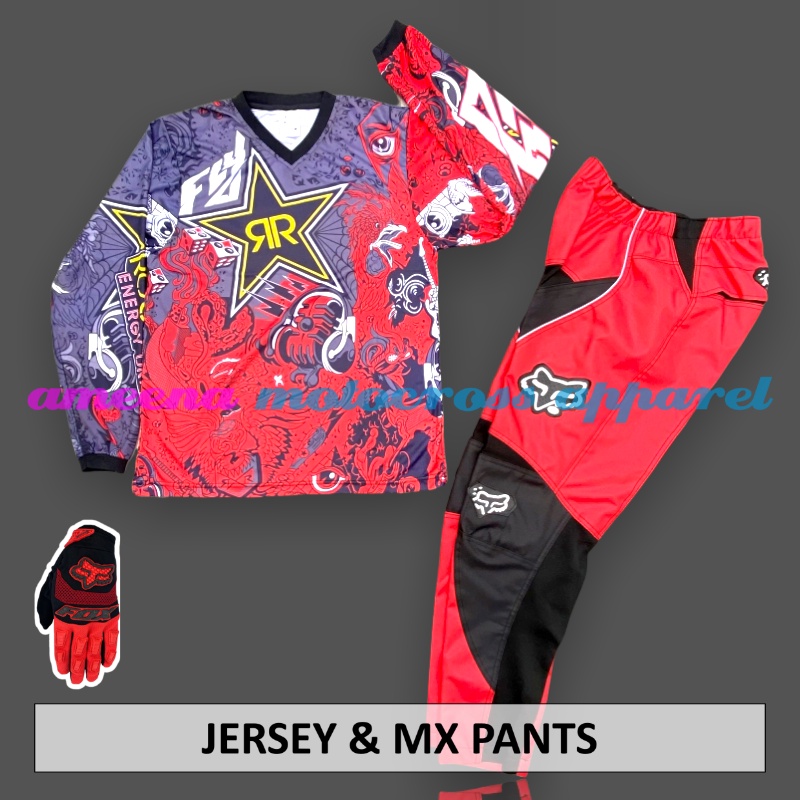 Jerseyset - Jersey set Trail - Jersey &amp; Celana Motocross - Jersey Trabas - Jersey Stelan MX Cross - Satu Set Jersey &amp; Celana - Jersey Lokal - Celana Cordura -  RSCT0103-F43