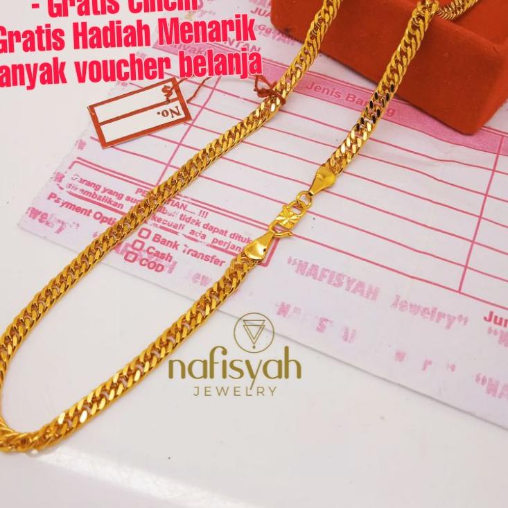 Tren Kekinian.. KALUNG RANTAI TITANIUM PRIA WANITA  LEBAR 3 MM PENGAIT S