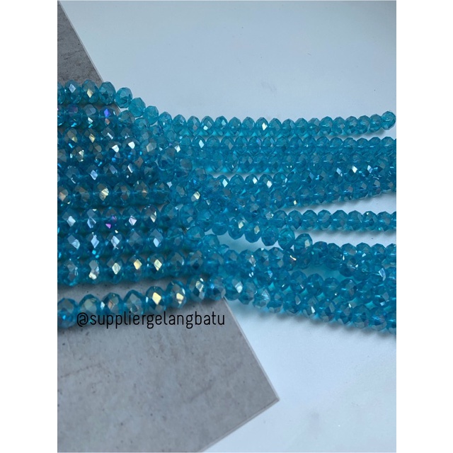 Crystal Ceko 12mm Soft Blue QUARTZ kristal kuarsa biru laut bahan craft bahan kalung gelang anting strap mask kerajinan tangan craft citayam fashion week etink vintage elegan bali manik crystal perhiasan