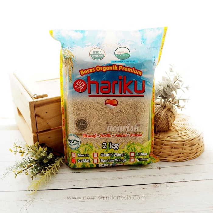 

978qW Hariku, Organic Brown Rice 2Kg (Beras Coklat Organik) W5Q0112