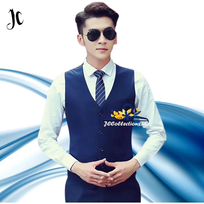 Rompi Pria Jas Kantor / Daleman Blazer Murah Semi Jas / Vest Formal Basic Rompi Jas - JCCollections